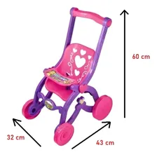 Carrinho Boneca Baby Car Princesas Florzinha Brinquemix Cor Lilás/Rosa Foto mini  2