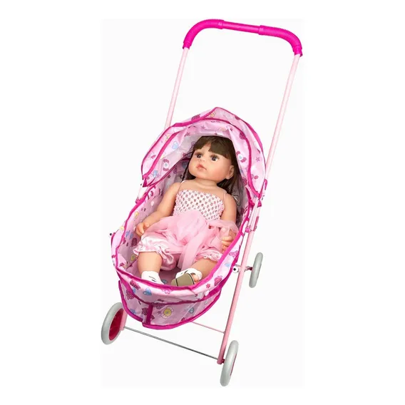 Carrinho Boneca Passeio BebĂȘ Reborn Infantil Menina Luxo Foto 1