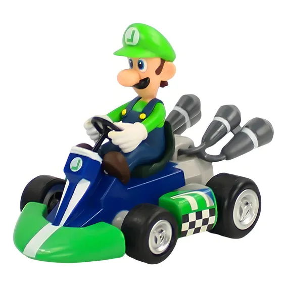 Carrinho Boneco Action Figure Super Mario Kart Fricção Luigi Foto 1