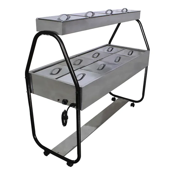 Carrinho Buffet Térmico Self Service Inox Cubas Cor 110v Foto 1