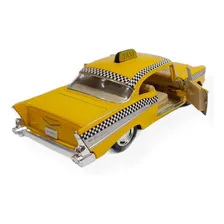 Carrinho Chevrolet Bel Air 1957 Taxi Amarelo Colecionador Foto mini 2
