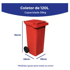 Carrinho Coletor De Lixo 120 Litros- azul Foto mini  2