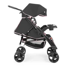 Carrinho Com Bebê Conforto Joy Preto Com Rosa Tutti Baby Cor do chassi Preta Foto mini  2