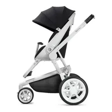 Carrinho de bebê 3 rodas Quinny Moodd black irony com chassi de cor branco Foto mini  3