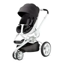 Carrinho de bebê 3 rodas Quinny Moodd black irony com chassi de cor branco Foto  mini 1