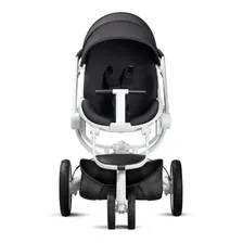 Carrinho de bebê 3 rodas Quinny Moodd black irony com chassi de cor branco Foto mini  2