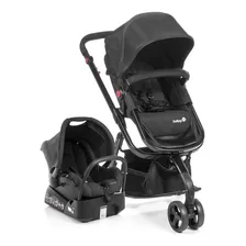 Carrinho de bebê 3 rodas travel system Safety 1st Mobi TS full black com chassi de cor black Foto mini 4