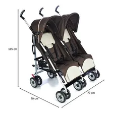 Carrinho De Bebe Gemeos Duetto Brown Burigotto Ixca5040prc14 Foto mini  2