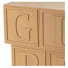 Carrinho de candy bar Cubos Girl Cubos Decorativos MDF mdf cru Foto mini 2