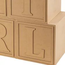 Carrinho de candy bar Cubos Girl Cubos Decorativos MDF mdf cru Foto mini 3