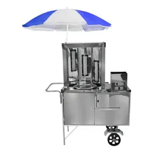 Carrinho De Churrasco Grego Inox Guarda Sol E Rodas Maciças Foto  mini 1