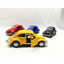Carrinho De Ferro Fusca Clássic Miniatura Coleção Fricção Cor Azul Foto mini 4