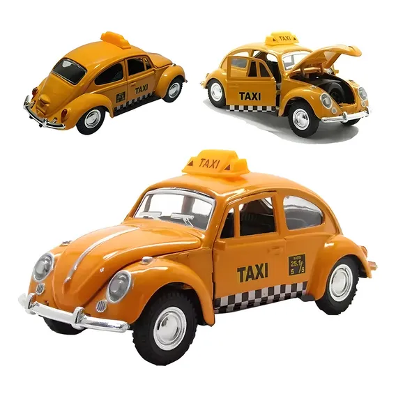 Carrinho De Ferro Fusca Taxi Bombeiro Ambulância PolĂcia Foto 1