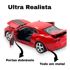 Carrinho De Ferro Miniatura Camaro Amarelo Brinquedo Coleção Foto mini 3