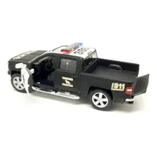 Carrinho De Ferro Miniaturas Caminhonete Polícia Silverado Foto mini 3