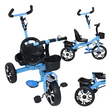 Carrinho De Passeio Com Pedal Triciclo Infantil Empurrador Cor Triciclo Infantil Menino Azul Foto mini 1
