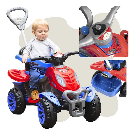 Carrinho De Passeio Infantil Menino Com Pedal Quadriciclo Cor Quadriciclo Infantil Com Pedal Spider Foto 1