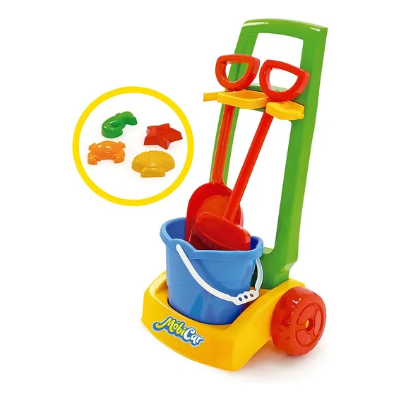 Carrinho De Praia Infantil Mobi Car C/ Ferramentas P Brincar Cor Colorido Foto 1