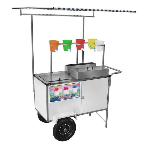 Carrinho De Raspadinha Cefaz Branco Come Toldo Bl31p/t Foto 1