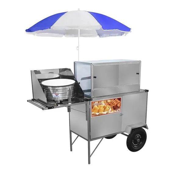 Carrinho De Salgado Cefaz Inox Rodas Pneumáticas L29p/gs Foto 1