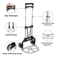 Carrinho Dobrável De Alumínio Para Cargas - Até 70 Kg Foto mini 4