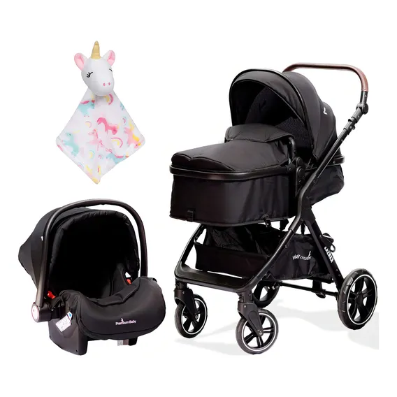 Carrinho E Bebê Conforto Kansas Com Naninha Unicórnio Foto 1