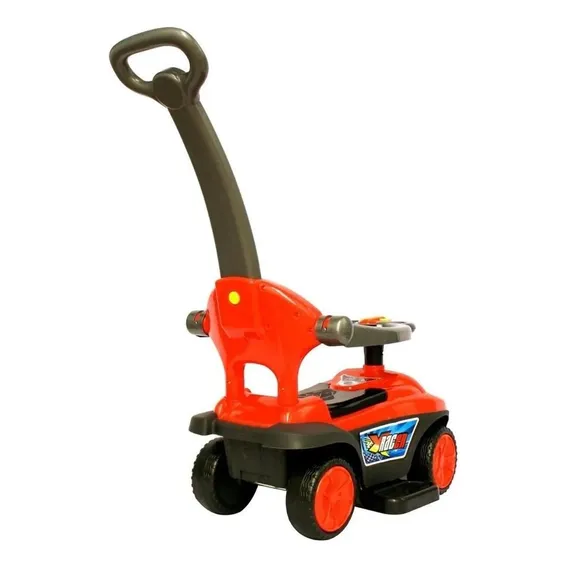 Carrinho Empurrador Passeio Infantil Com Volante Vermelho Foto 1