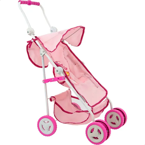 Carrinho Luxo Shine Princess Premium Boneca Reborn (rosa) Cor Rosa BebĂȘ Foto 1