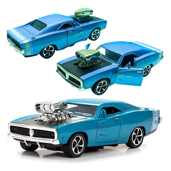 Carrinho Metal Opala Dodge Ferro Clássico Antigo Miniatura Cor Dodge Azul Foto 1
