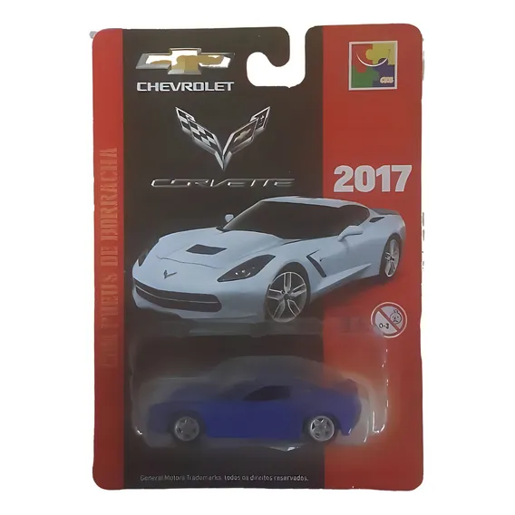 Carrinho Miniatura Corvette Azul 2017 Chevrolet Metal Foto 1