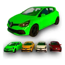 Carrinho Miniatura Renault Clio Metal Abre Porta Carro Ferro Cor Verde Foto mini 1