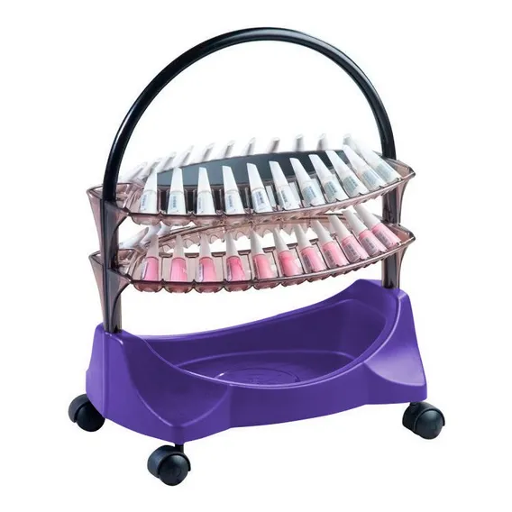 Carrinho Para Esmaltes Smaltbell Classic 2 Bandejas Roxo Foto 1