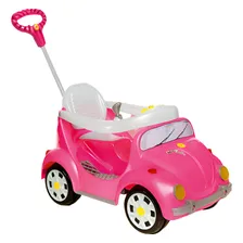 Carrinho Passeio Fusca Com Pedal E Empurrador Fouks Calesita Cor Rosa-chiclete Foto mini 1
