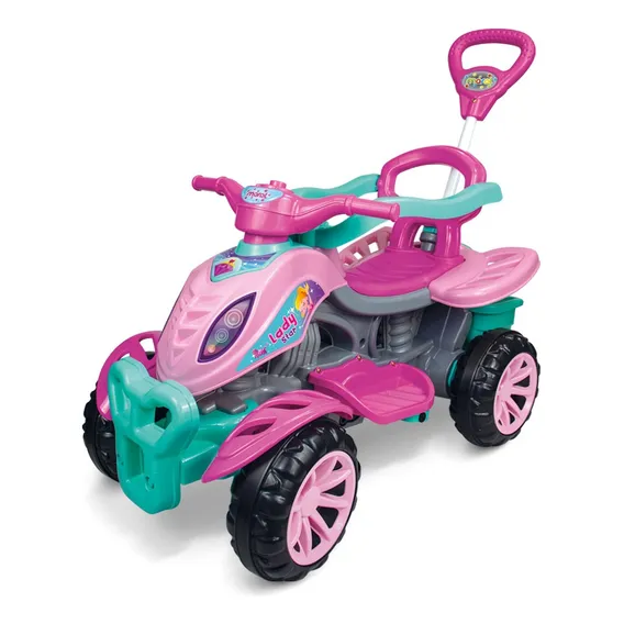 Carrinho Passeio Infantil Empurrador Pedal Criança Lady Star Cor Lilás Foto 1