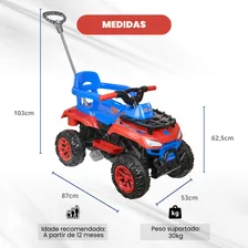 Carrinho Passeio Spider Pedal Quadriciclo Infantil Cros Up Calesita Cor Vermelho Azul Foto mini  3