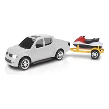 Carrinho Pick-Up RX Branco com Jet Ski Roma Foto mini 1