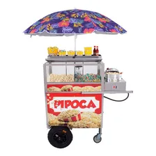 Carrinho Pipoca Doce E Salgada Com Pipoqueira E Lampião - R2 Foto mini 1