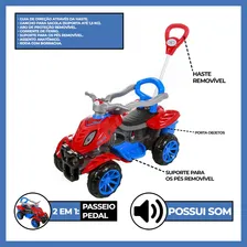 Carrinho Quadriciclo Infantil Com Empurrador Spider Maral Foto mini 2