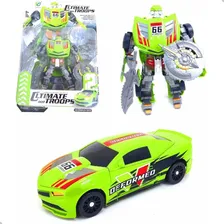 Carrinho Rob么 Transforme Carro Brinquedo Dutetoys Dty0966 Cor Verde Personagem Carro Robo Foto mini 1