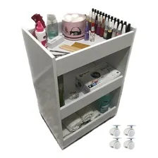Carrinho Suporte Para Esmaltes Auxiliar Cor Branco Foto mini 1