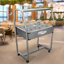 Carro Buffet Self Service Salada 6 Cubas Gastron么micas Inox Cor Prateado Foto mini 2