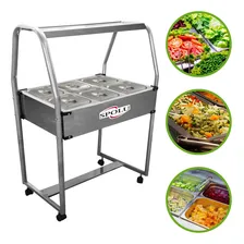 Carro Buffet Self Service Salada 6 Cubas Gastron么micas Inox Cor Prateado Foto mini 1