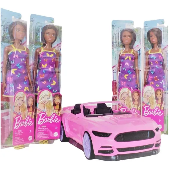 Carro Para 1 Boneca Mattel Barbie Negra Rosa Foto 1