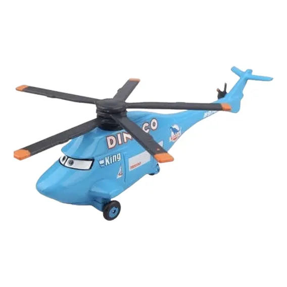 Cars Disney Pixar Dinoco Helic贸ptero Metal 1:55 Cor Azul Foto 1