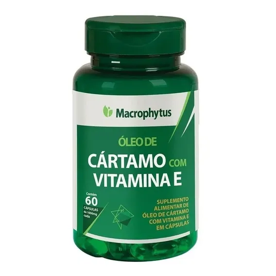 Cartamo Com Vitamina E 60 Cáps 1000mg Softgel Macrophytus Foto 1