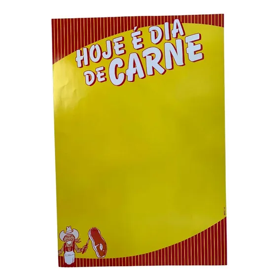 Cartaz Hoje É Dia De Carne Açougue 65x95cm 100 Und Foto 1