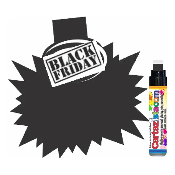 Cartaz Splash Black Friday 25x23cm 100 Unid + Canetão 1 Unid Foto 1