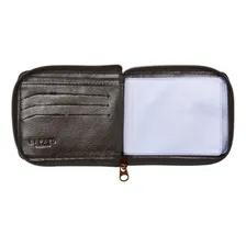 Carteira Com Ziper Masculina Grande Couro Legitimo Elegante Cor Preto Foto mini 2