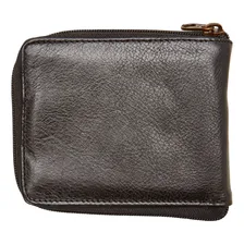 Carteira Com Ziper Masculina Grande Couro Legitimo Elegante Cor Preto Foto mini 3