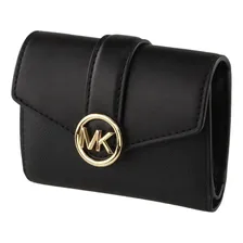 Carteira Feminina Michael Kors Carmen Marrom Cor Preto Desenho Do Tecido Liso Foto mini 1